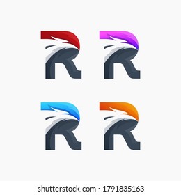 eagle r logo creative wing fly phoenix
