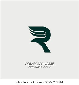 eagle r logo simple vector design
