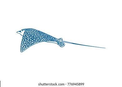 Eagle Ray flying Side View