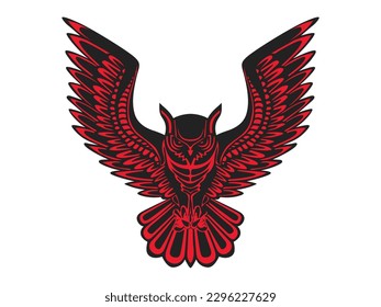 Eagle red and black vector illustration for any kind of print