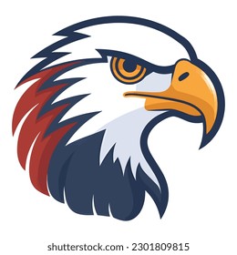 Eagle with red and blue color vector 