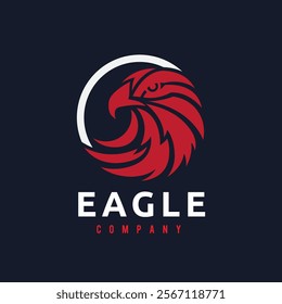 eagle red head logo design trendy design vector illustration. Simple and eye catchy logo design