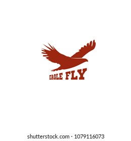 eagle red silhouette vector logo and Icon