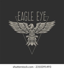 eagle retro vintage t shirt design. illustration eagle for apparel and t shirt. hand drawn illustration eagle