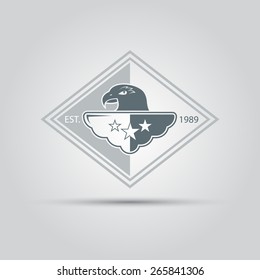 eagle in rhombus with stars isolated vector company logo
