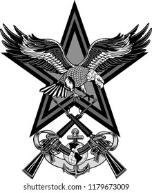 Eagle and rifle