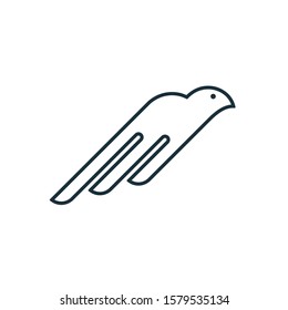 Eagle rising into sky. Abstract eagle outline icon.