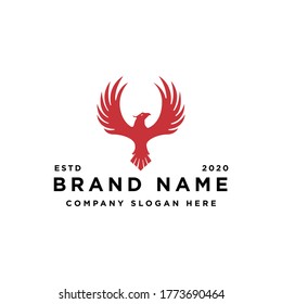 Eagle rising Wings Logo design vector Luxury corporate heraldic Falcon Phoenix Hawk bird Logotype concept