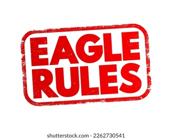 Eagle Rules - principles or behaviors that reflect the power, focus, and vision of an eagle, text concept stamp