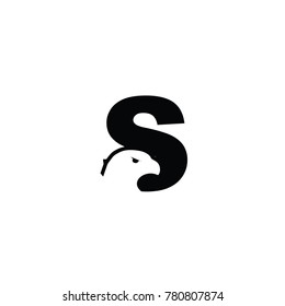 eagle S font logo flat vector template