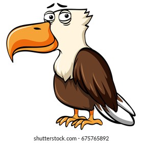 Águila con triste ilustración facial
