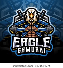 Eagle samurai esport mascot logo design