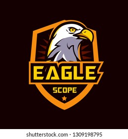 Eagle Scope - Mascot & E-sport Logo - All elements on this template are editable with vector software