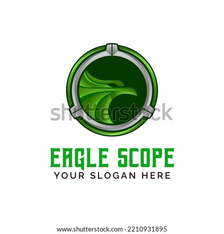 Eagle Scope Military Logo Design Vector Illuatration