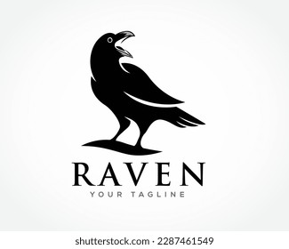 eagle scream raven bird logo symbol design template illustration inspiration