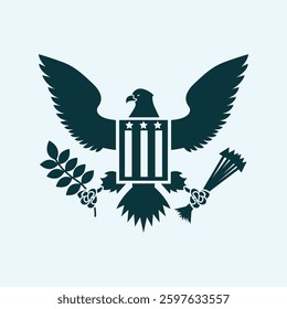 eagle seal cartoon icon flat modern isolated illustration