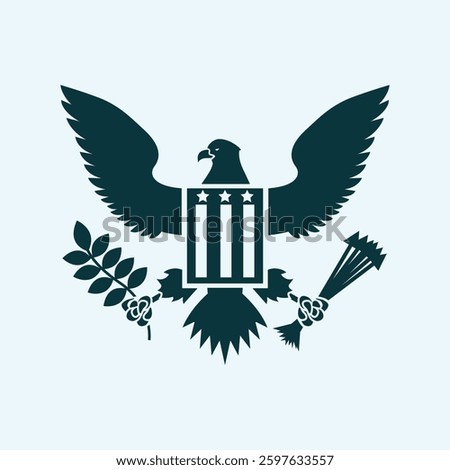 eagle seal cartoon icon flat modern isolated illustration