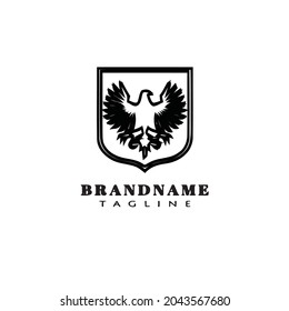 eagle seal logo cartoon icon design black modern isolated vector illustration