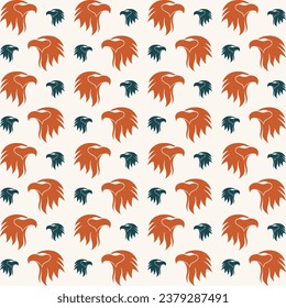 Eagle seamless pattern repeating colorful elements trendy vector illustration background