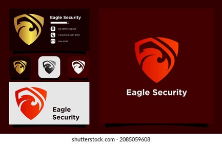 plantilla de logotipo de seguridad de águila en estilo moderno