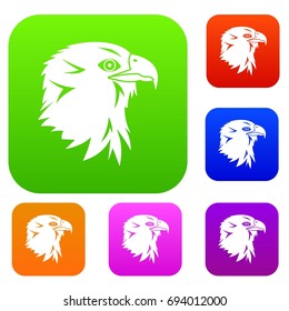 Eagle set icon in different colors isolated vector illustration. Premium collection