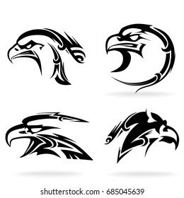 Eagle set, on white background, vector, illustration