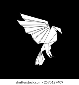 Eagle Shape Inspired by Origami Form, can use for Logo, Pictogram, Bird Figure, Website, Apps, or Graphic Design Element. Vector Illustration