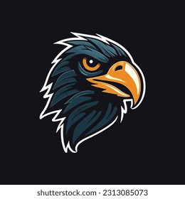 Eagle shape mascot logo for outdoor product company. modern flat color