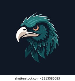 Eagle shape mascot logo for outdoor product company. modern flat color