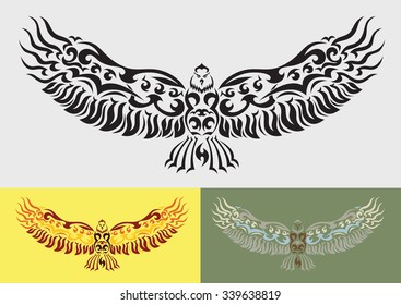 Eagle in shape of tribal art style.