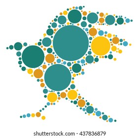 eagle shape vector design by color point