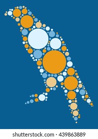 eagle shape vector design by color point
