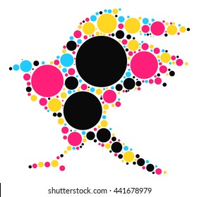 eagle shape vector design by color point