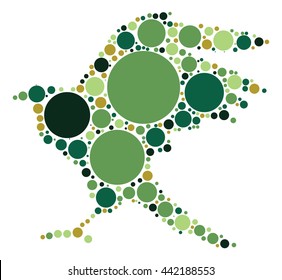eagle shape vector design by color point