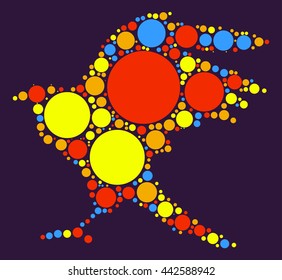 eagle shape vector design by color point