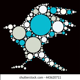 eagle shape vector design by color point
