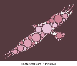 eagle shape vector design by color point