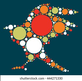 eagle shape vector design by color point