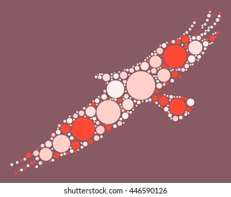 eagle shape vector design by color point