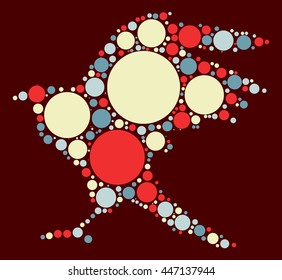 eagle shape vector design by color point