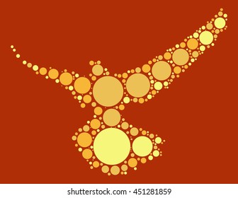 eagle shape vector design by color point