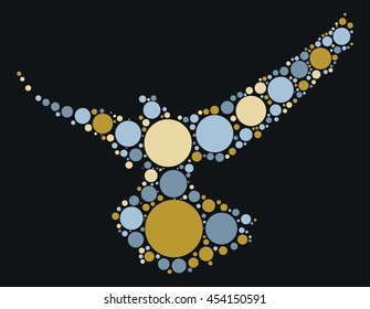 eagle shape vector design by color point