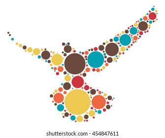 eagle shape vector design by color point