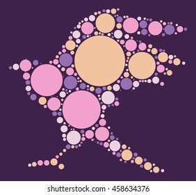 eagle shape vector design by color point