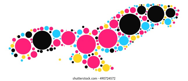 eagle shape vector design by color point
