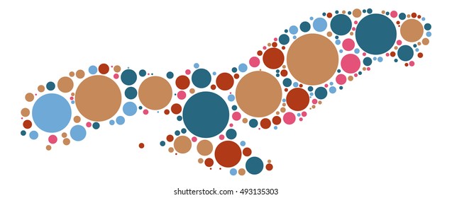 eagle shape vector design by color point

