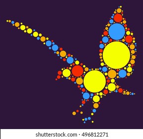 eagle shape vector design by color point