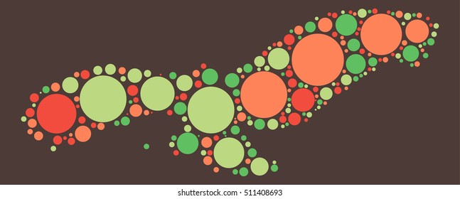 eagle shape vector design by color point
