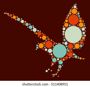 eagle shape vector design by color point