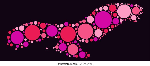 eagle shape vector design by color point
